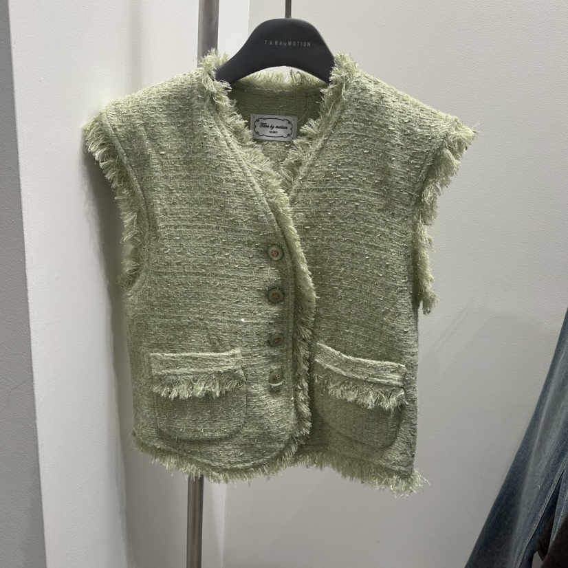TARABY MOTION韓國代購女士新品時尚人氣真品馬甲粗花呢TARABY MOTION馬甲圖色1