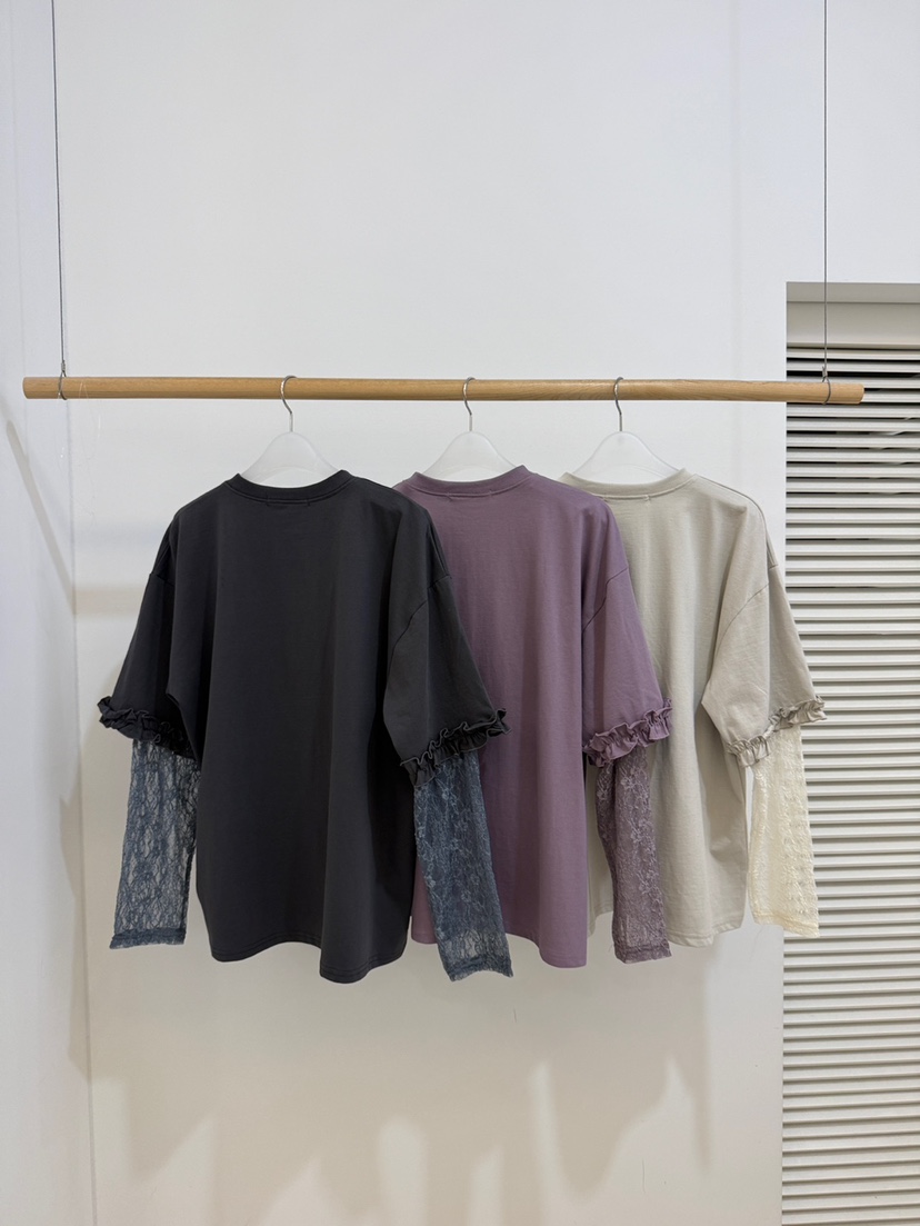 BY CHAPTER東大門直郵女士新品休閑長袖T恤可愛的假兩件BY Chapter長袖T恤