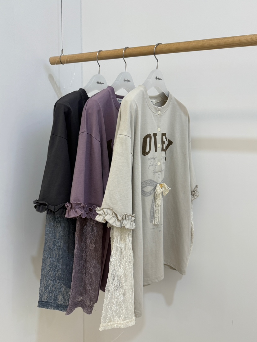 BY CHAPTER東大門直郵女士新品休閑長袖T恤可愛的假兩件BY Chapter長袖T恤