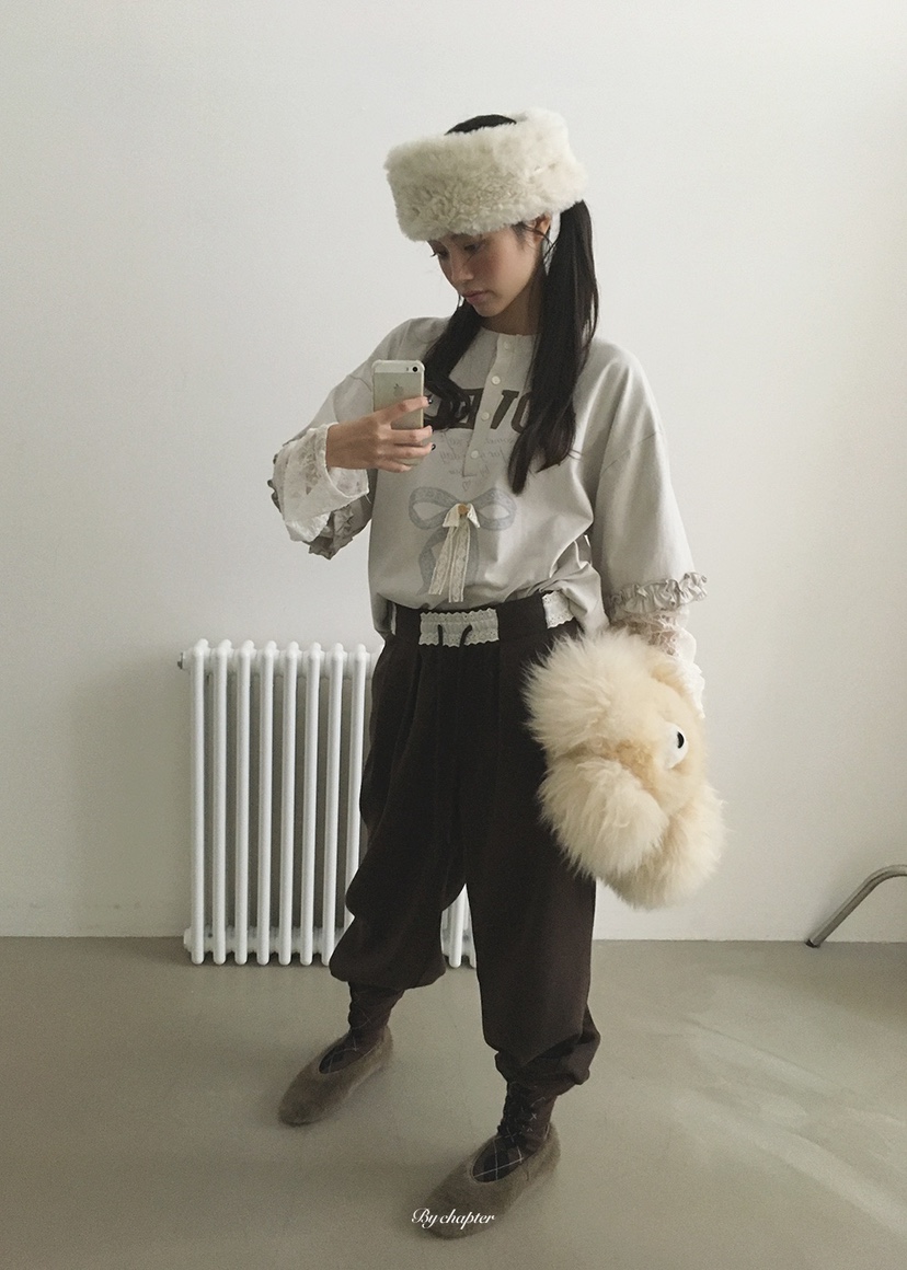 BY CHAPTER東大門直郵女士新品休閑長袖T恤可愛的假兩件BY Chapter長袖T恤
