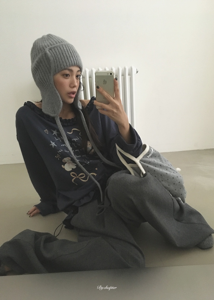 BY CHAPTER韓國直郵女裝新款真品推薦人氣休閑衛衣荷葉邊BY Chapter衛衣