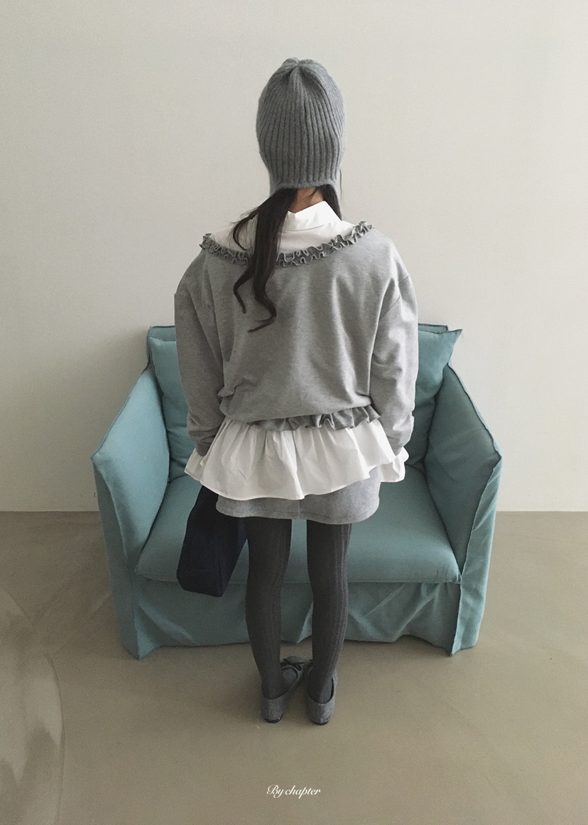 BY CHAPTER韓國直郵女裝新款真品推薦人氣休閑衛衣荷葉邊BY Chapter衛衣
