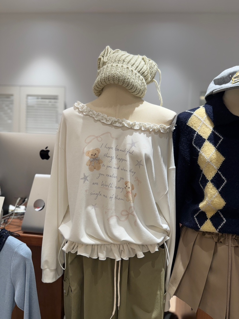BY CHAPTER韓國直郵女裝新款真品推薦人氣休閑衛衣荷葉邊BY Chapter衛衣圖色3