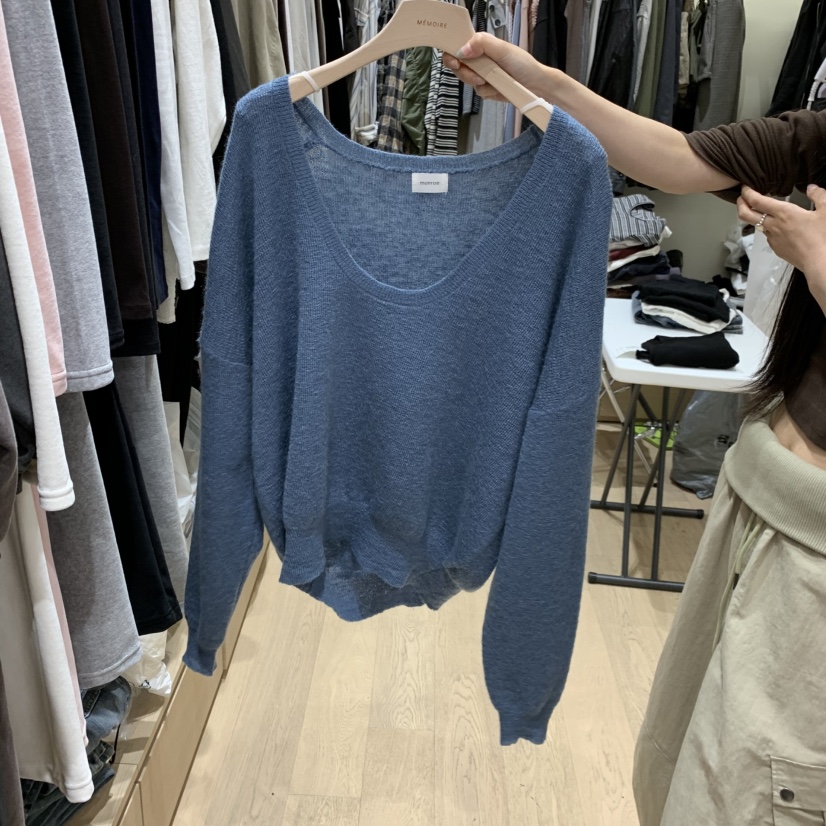 MONROE韓國直郵女裝新款真品推薦熱賣時尚針織衫不含內搭U領MONROE針織衫圖色2