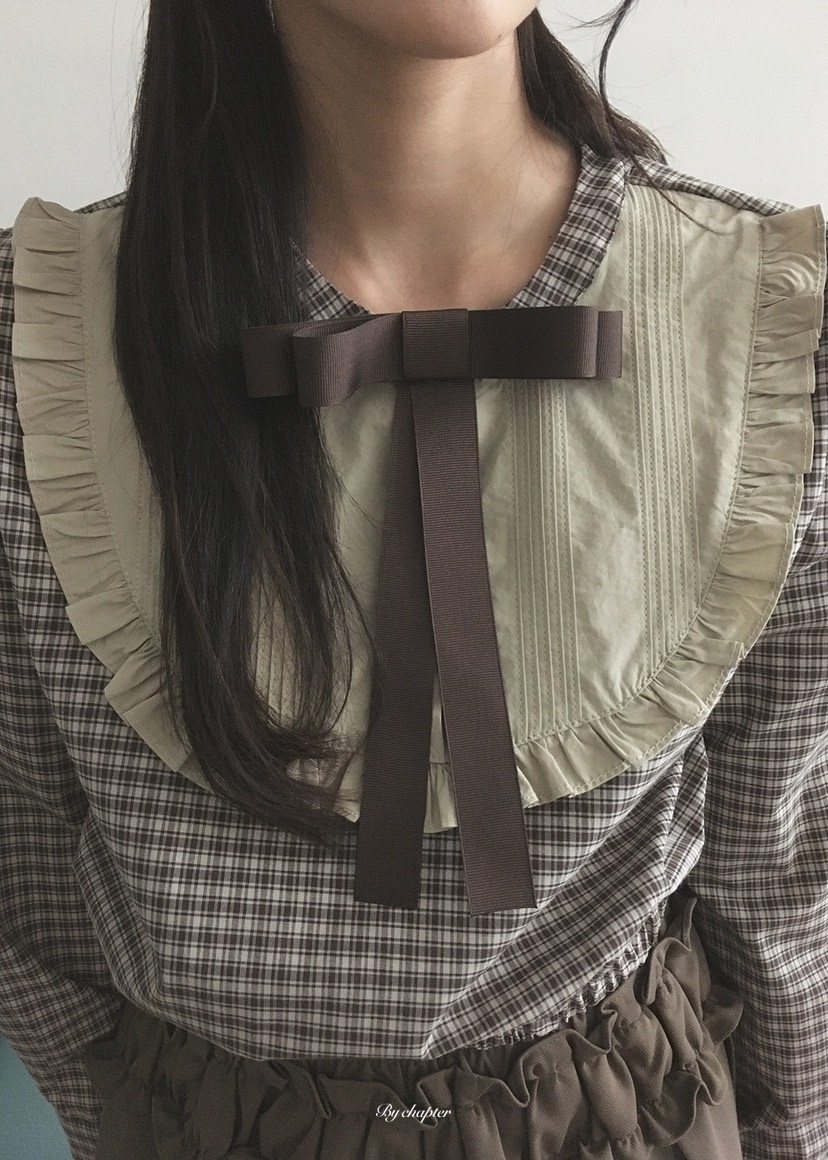 BY CHAPTER東大門代購女士新款人氣真品休閑襯衫蕾絲衫緞帶BY Chapter襯衫/蕾絲衫