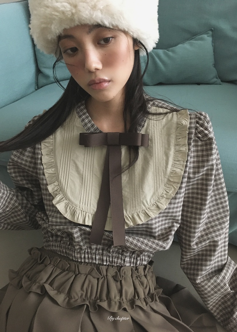 BY CHAPTER東大門代購女士新款人氣真品休閑襯衫蕾絲衫緞帶BY Chapter襯衫/蕾絲衫