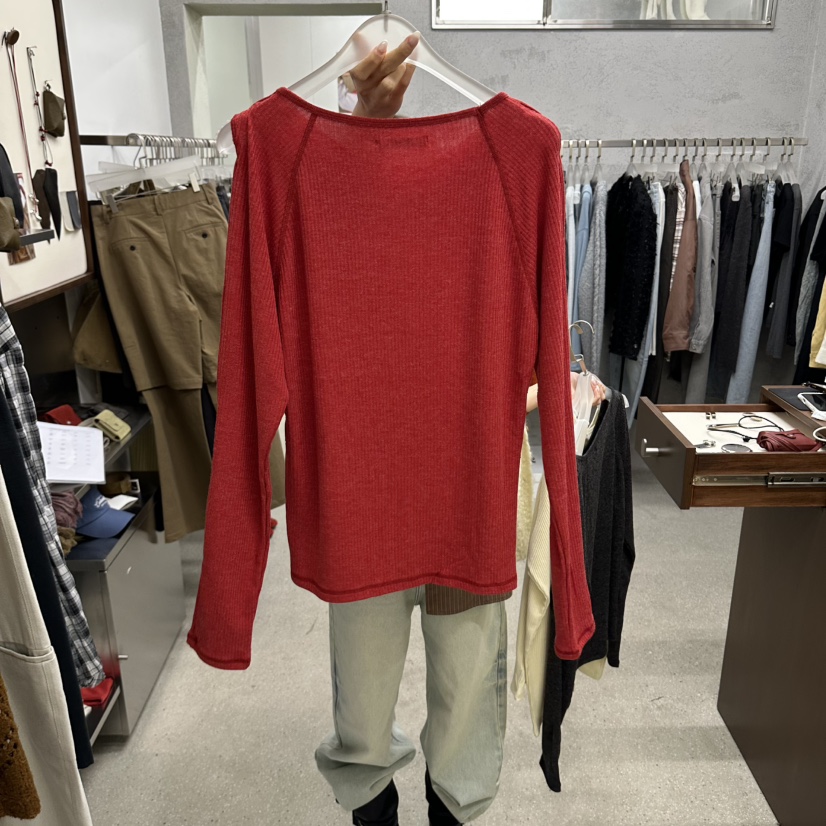 WEARABLE-L韓國直郵女士新款熱賣人氣休閑真品長袖T恤紐扣WEARABLE長袖T恤