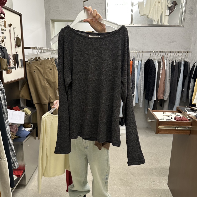 WEARABLE-L韓國直郵女士新款熱賣人氣休閑真品長袖T恤紐扣WEARABLE長袖T恤圖色3