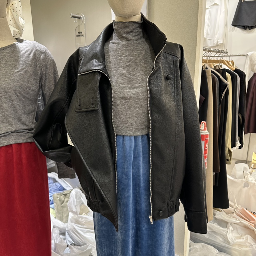 REFLAT東大門代購女裝新品時尚推薦真品人氣休閑皮衣高領REFLAT皮衣圖色2