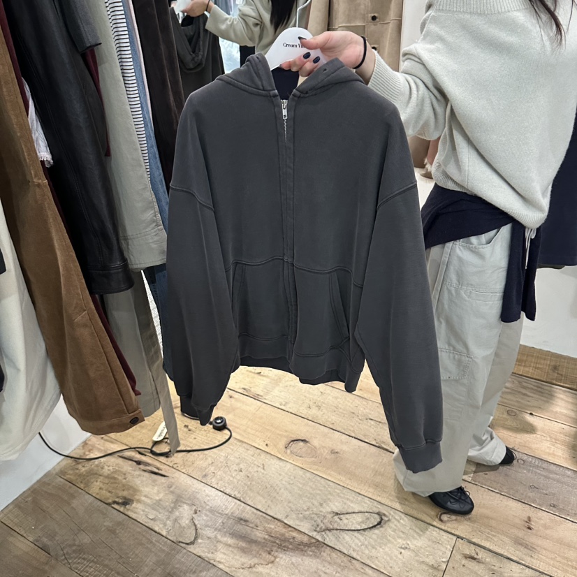 CREAM VILLA韓國直郵女裝新品休閑衛衣拉鏈連帽衫抓絨CREAM VILLA衛衣圖色3