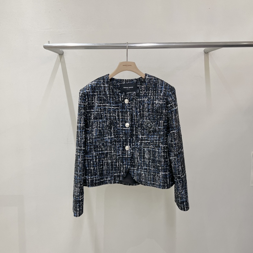 MARIE MARIE韓國直郵女士新品時尚熱賣夾克含飾品粗花呢MARIE MARIE夾克圖色2