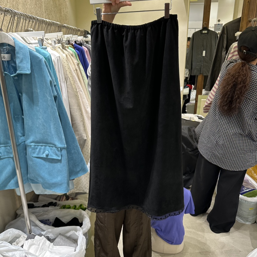 REFLAT東大門代購女士新款熱賣人氣真品時尚長裙皮裙麂皮REFLAT長裙圖色4