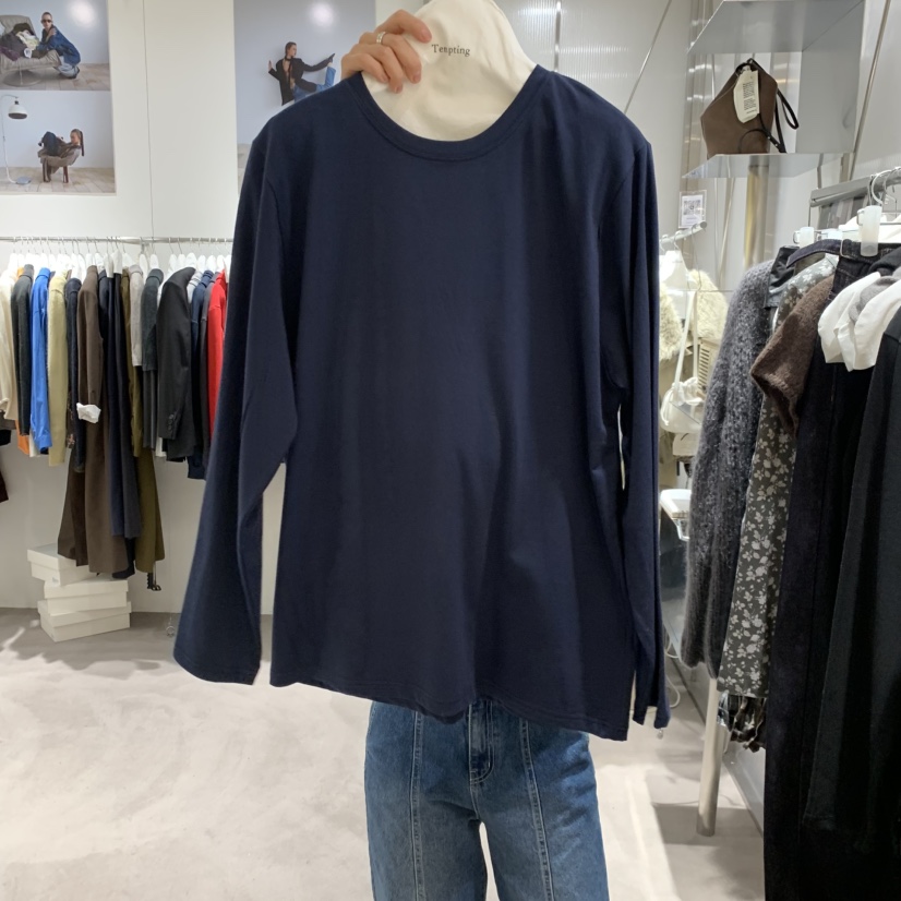 TEMPTING東大門代購女裝新品真品時尚推薦熱賣人氣長袖T恤TEMPTING長袖T恤圖色5深藍色