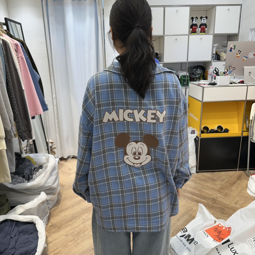 DE LINE東大門實拍女裝新品人氣推薦時尚襯衫蕾絲衫米奇DE LINE襯衫/蕾絲衫