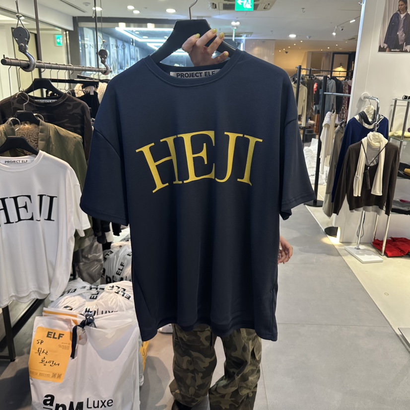ELF-L東大門代購女裝新品人氣休閑熱賣真品推薦時尚T恤PROJECT ELFT恤圖色2藏藍色