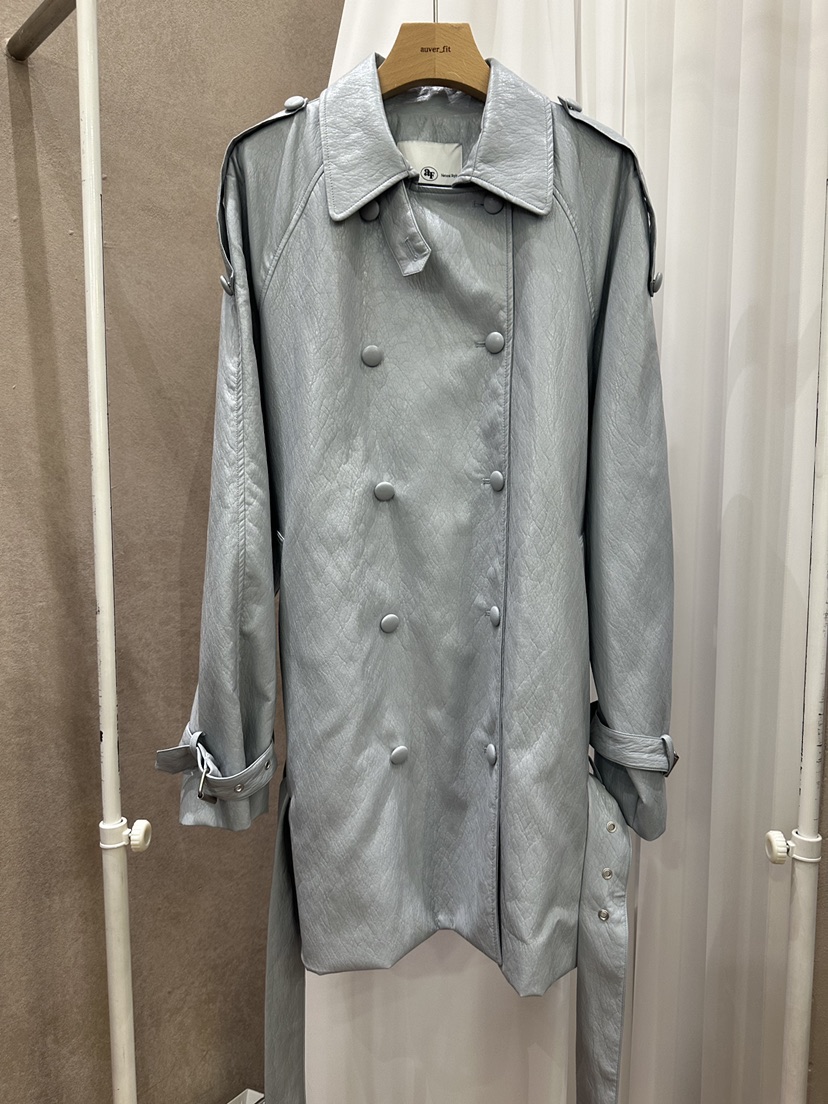 AUVERFIT東大門代購女裝新款真品人氣休閑熱賣長款風衣皮革AUVERFIT長款風衣圖色1