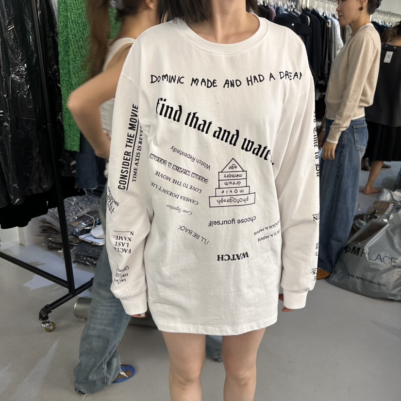 DOUBLE STANDARD/LE SMOKING/MAISONSTAFF東大門實拍女士新款時尚長袖T恤MAISONSTAFF長袖T恤圖色2