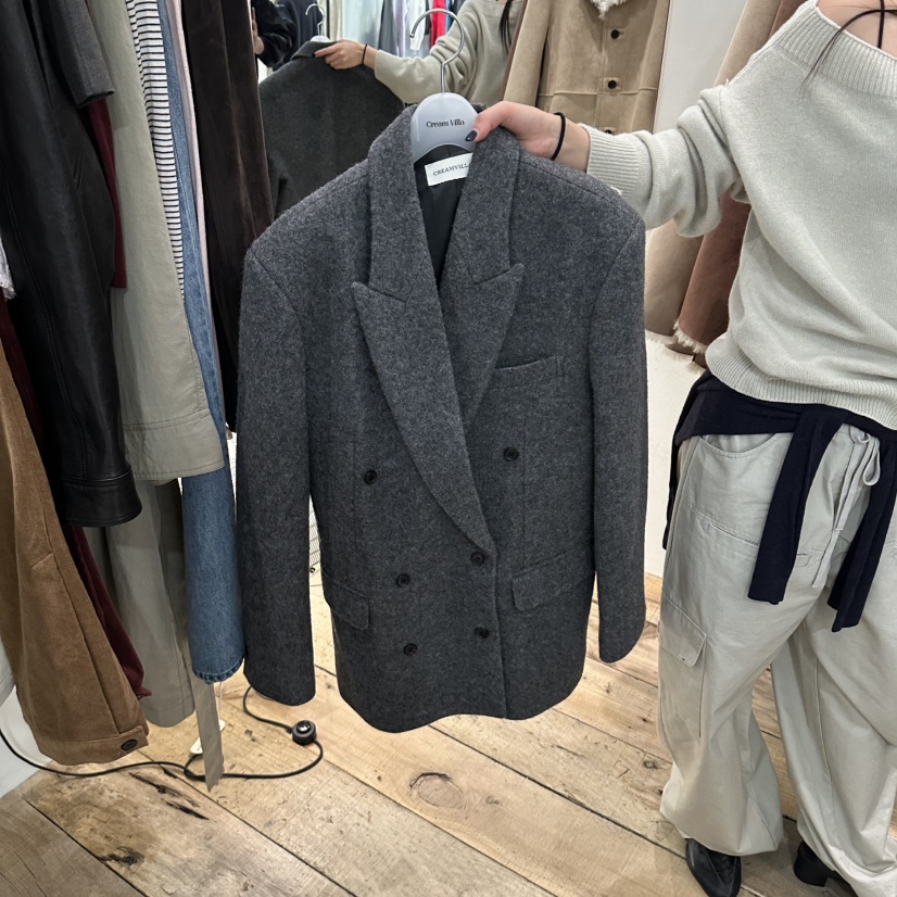 CREAM VILLA韓國代購女士新款熱賣短款大衣雙層CREAM VILLA短款大衣圖色2