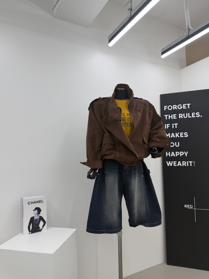 RED-A韓國直郵女士新品時尚熱賣人氣推薦休閑真品夾克麂皮RED-A夾克