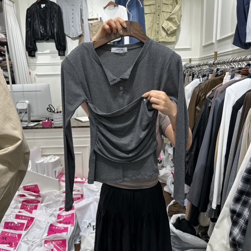 J.RITZY韓國代購女裝新款熱賣時尚推薦休閑真品人氣長袖T恤J.RITZY長袖T恤圖色2