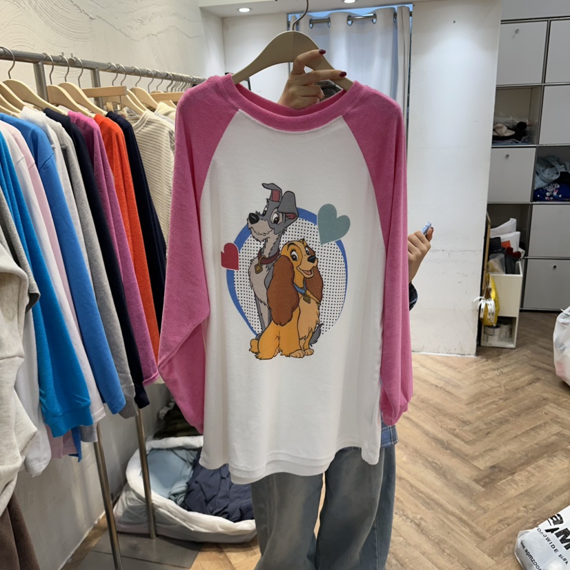 DE LINE韓國代購女士新品真品人氣推薦熱賣時尚休閑長袖T恤DE LINE長袖T恤圖色3