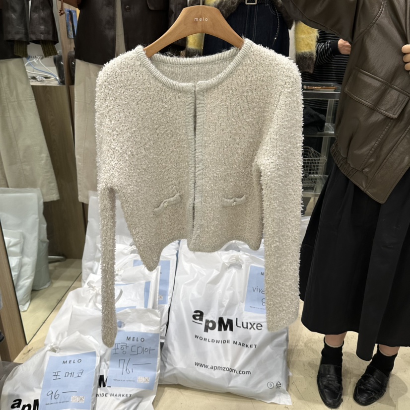 MELO東大門實拍女裝新款真品休閑熱賣時尚人氣推薦開衫開衫MELO開衫圖色2灰色