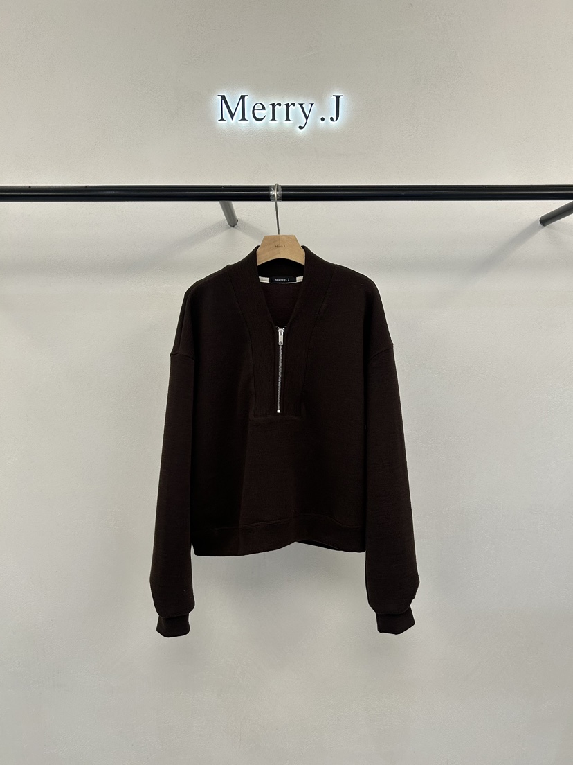 MERRY-J東大門代購女裝新款熱賣推薦真品休閑夾克拉鏈開衫MERRY-J夾克圖色2棕色
