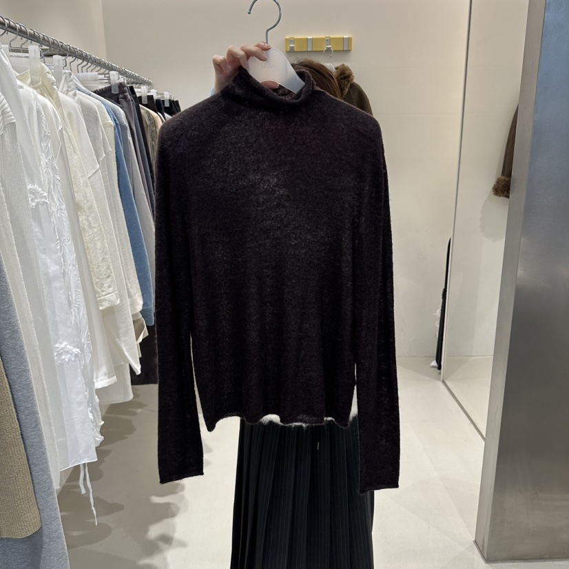 ALTER韓國直郵女士新品人氣休閑時尚熱賣長袖T恤羊駝高領Alter長袖T恤圖色3棕色
