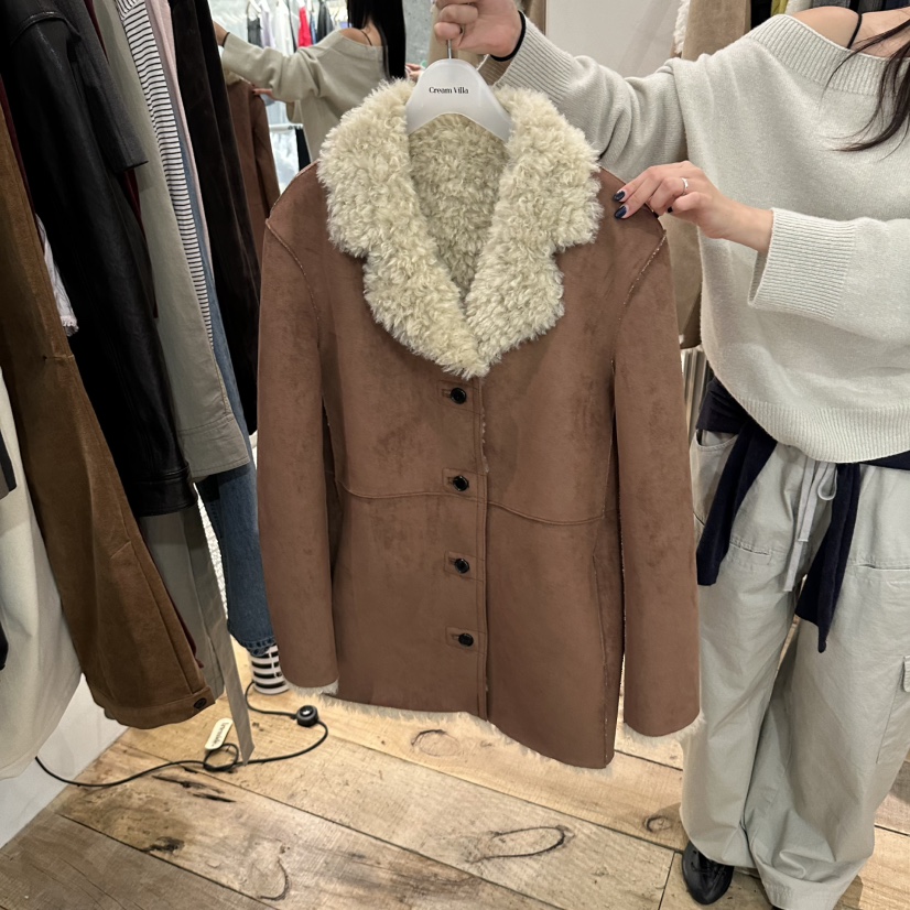 CREAM VILLA東大門實拍女士新品人氣短款大衣CREAM VILLA短款大衣圖色1