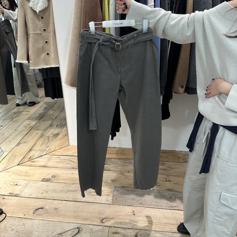 CREAM VILLA東大門實拍女裝新品真品休閑褲含腰帶水洗CREAM VILLA休閑褲圖色3