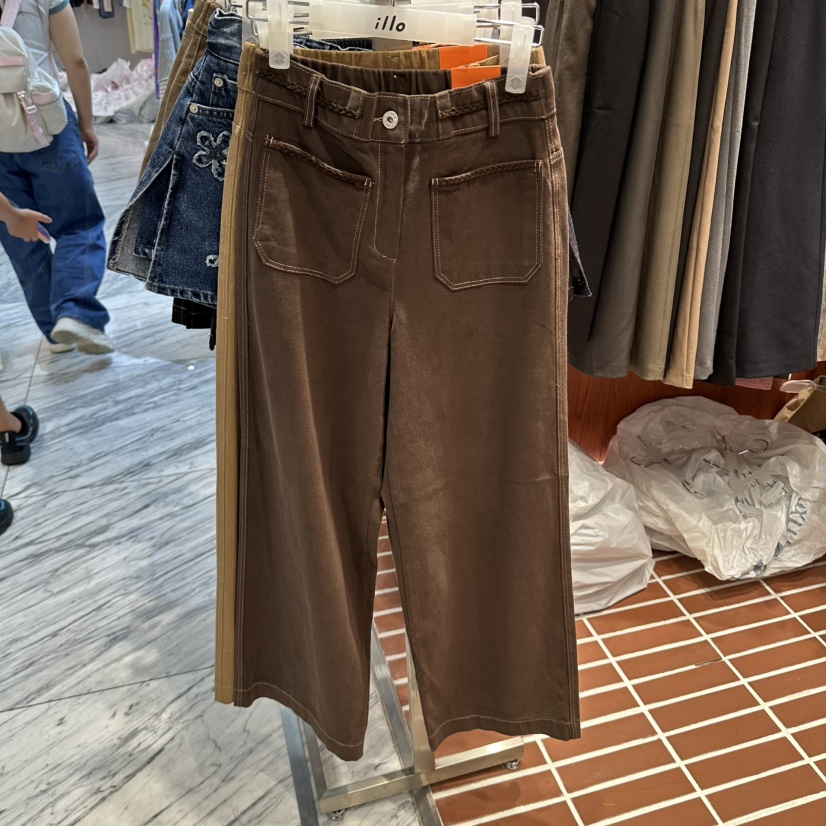 ILLO/MOCI東大門代購女士新品人氣熱賣時尚推薦休閑褲口袋ILLO/MOCI休閑褲圖色3棕色
