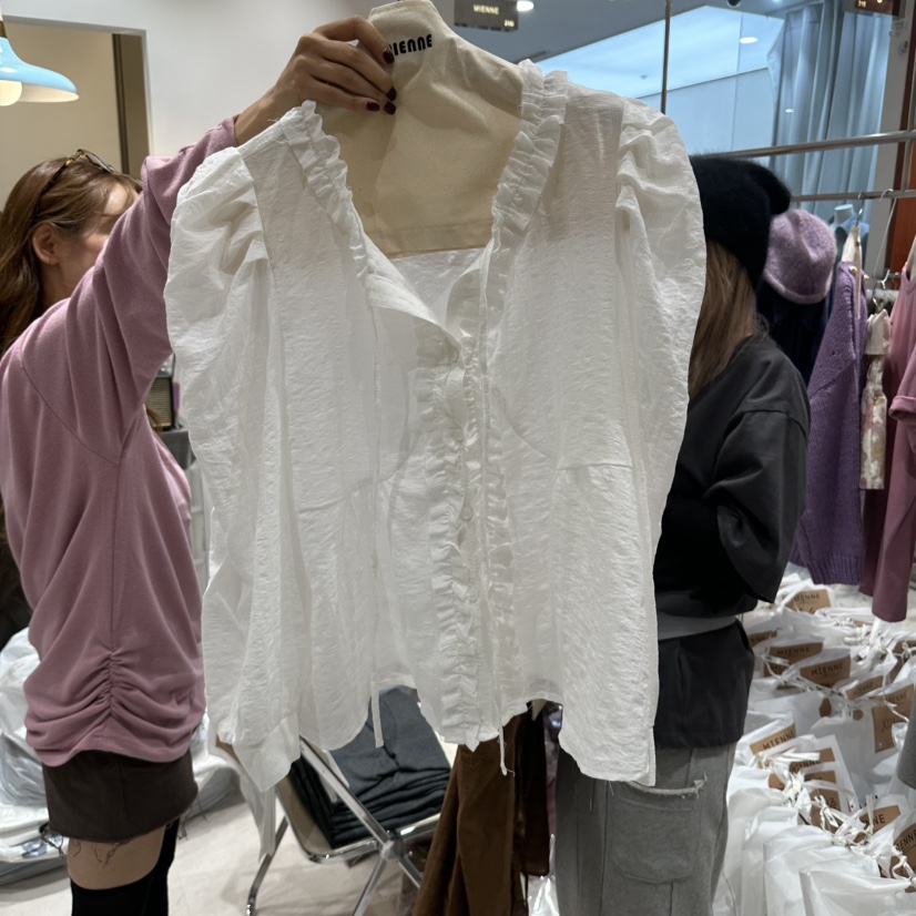 MIENNE東大門實拍女裝新品休閑推薦人氣熱賣真品襯衫蕾絲衫MIENNE襯衫/蕾絲衫圖色1