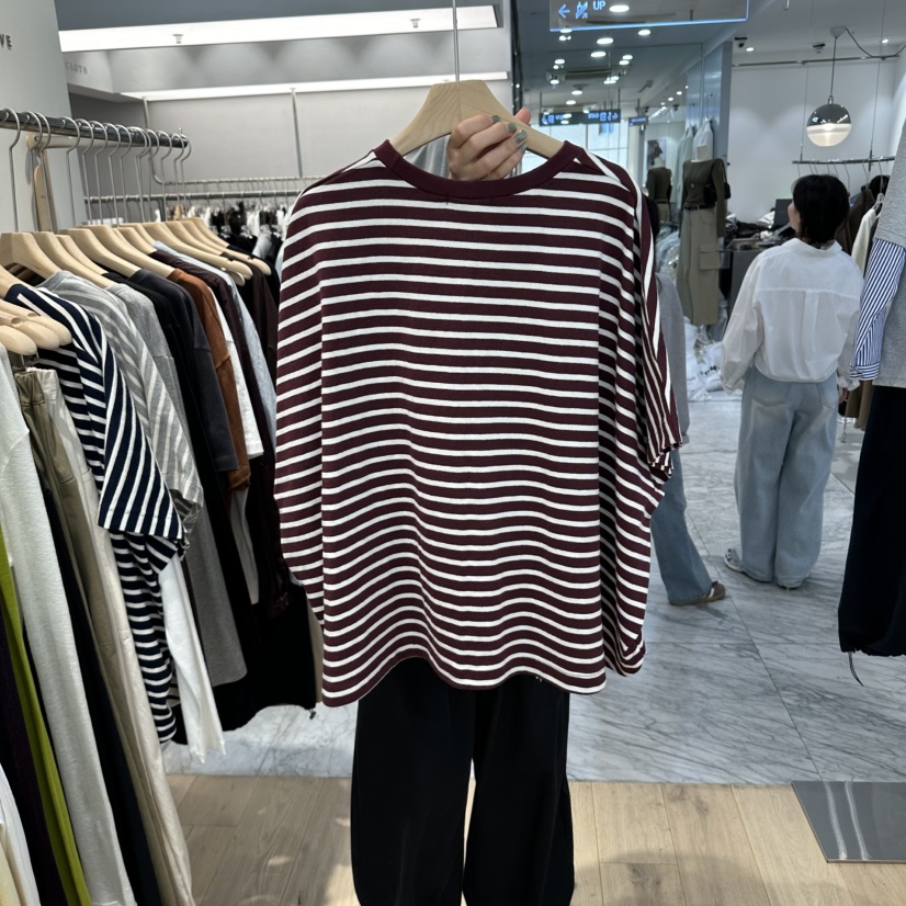 REVE-L東大門代購女裝新品熱賣時尚人氣真品長袖T恤條紋REVE-L長袖T恤