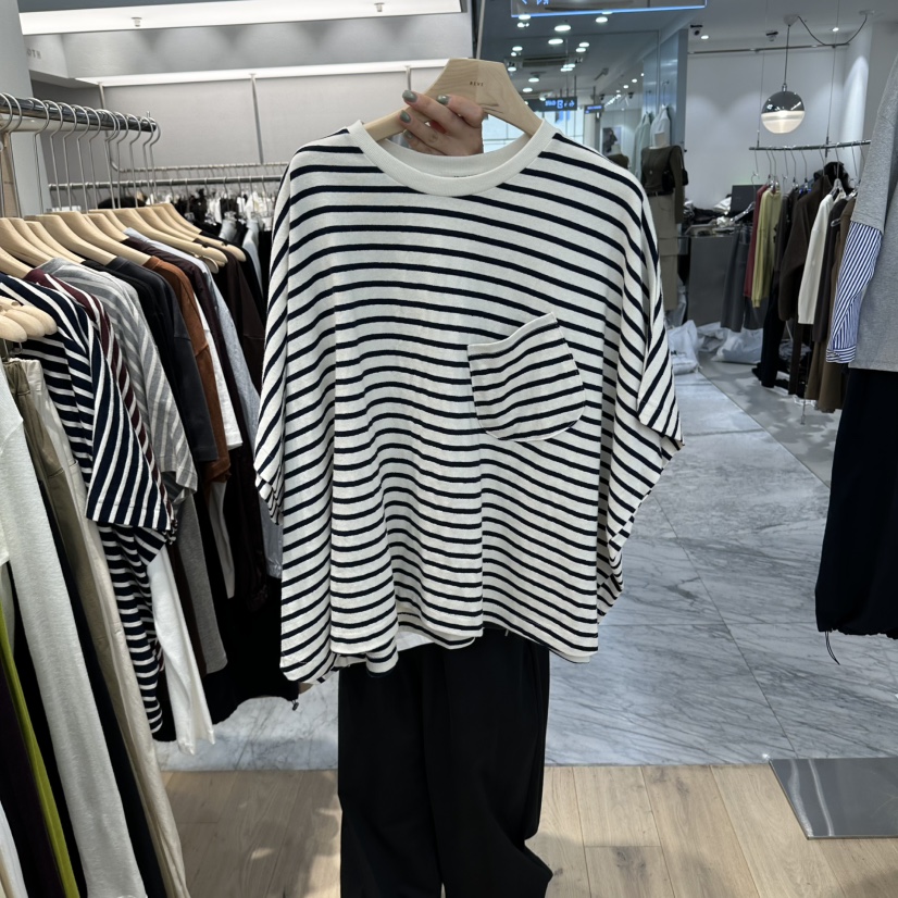 REVE-L東大門代購女裝新品熱賣時尚人氣真品長袖T恤條紋REVE-L長袖T恤圖色3白色條紋