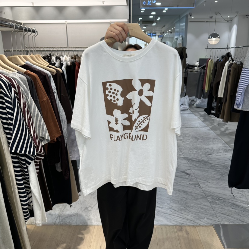REVE-L韓國直郵女士新品人氣時尚真品休閑推薦熱賣T恤印花REVE-LT恤圖色1