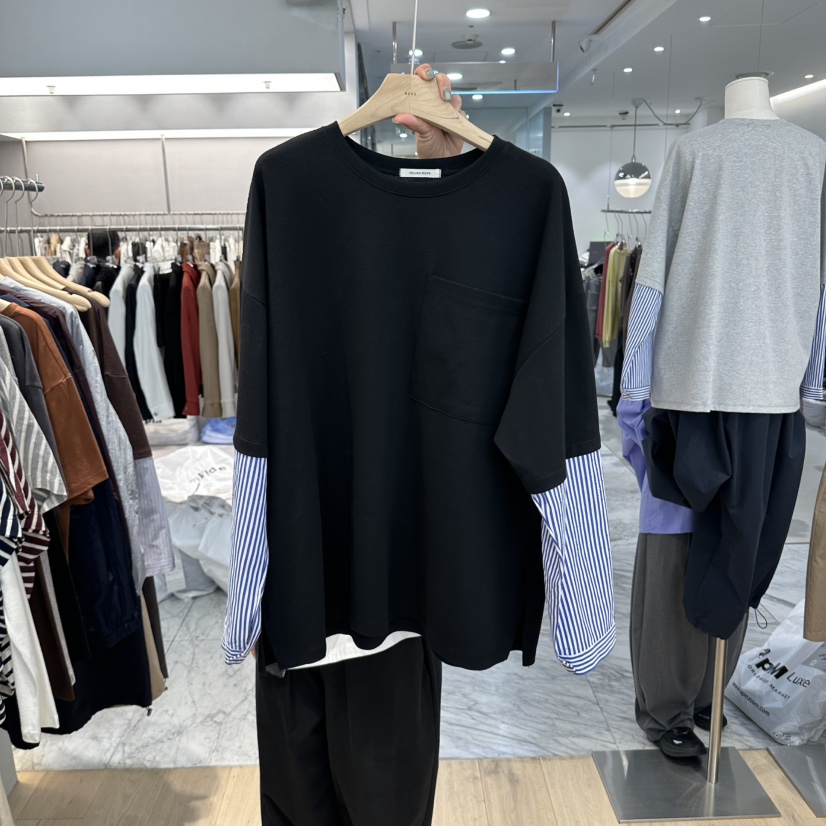 REVE-L東大門直郵女士新品休閑熱賣時尚推薦人氣長袖T恤REVE-L長袖T恤圖色3黑色