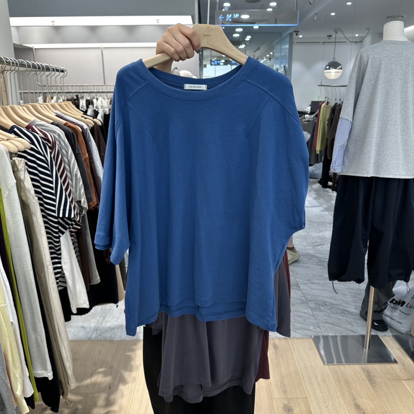 REVE-L東大門實拍女士新品推薦真品休閑熱賣時尚T恤褶裥REVE-LT恤圖色2