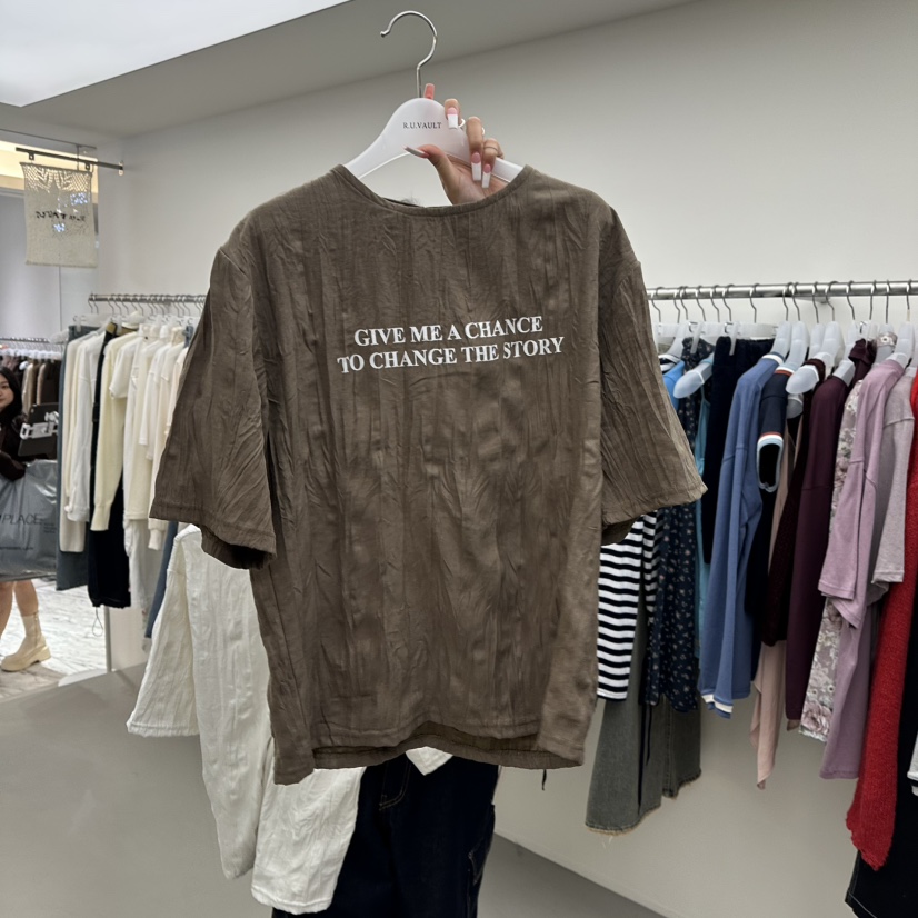 R U VAULT東大門代購女裝新品真品休閑推薦時尚T恤皺紋R U VAULTT恤圖色3