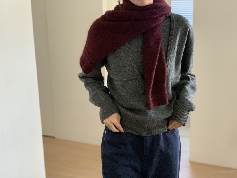 LOGON韓國直郵女裝新品人氣真品熱賣休閑時尚針織衫深V領LOGON針織衫