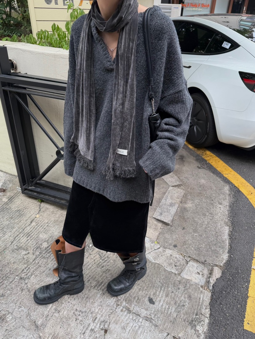 MINIMUZE韓國代購女士新品時尚人氣圍巾披肩天鵝絨流蘇圍巾MINIMUZE圍巾/披肩