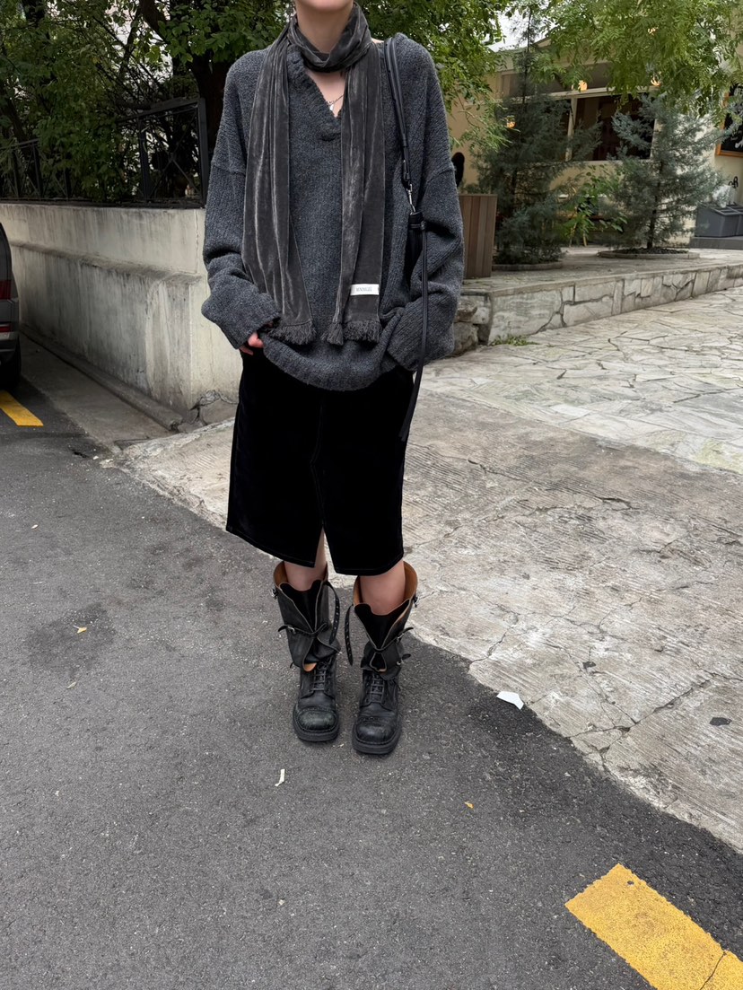 MINIMUZE韓國代購女士新品時尚人氣圍巾披肩天鵝絨流蘇圍巾MINIMUZE圍巾/披肩