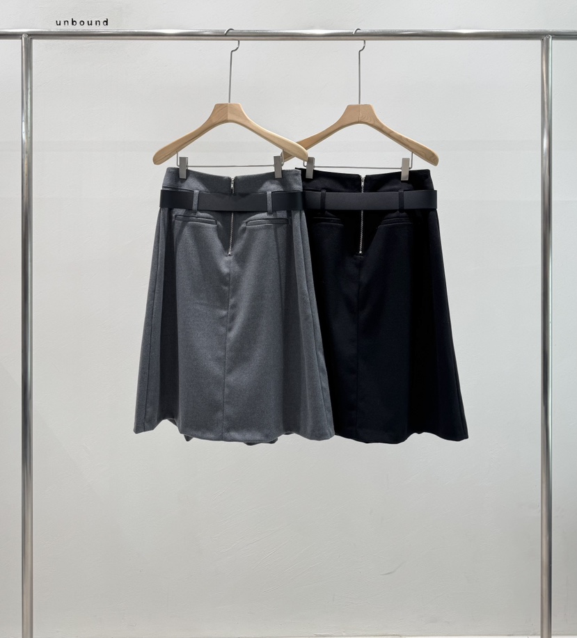 UNBOUND韓國直郵女士新品人氣休閑半身裙中短裙不含腰帶皺紋UNBOUND半身裙/中短裙
