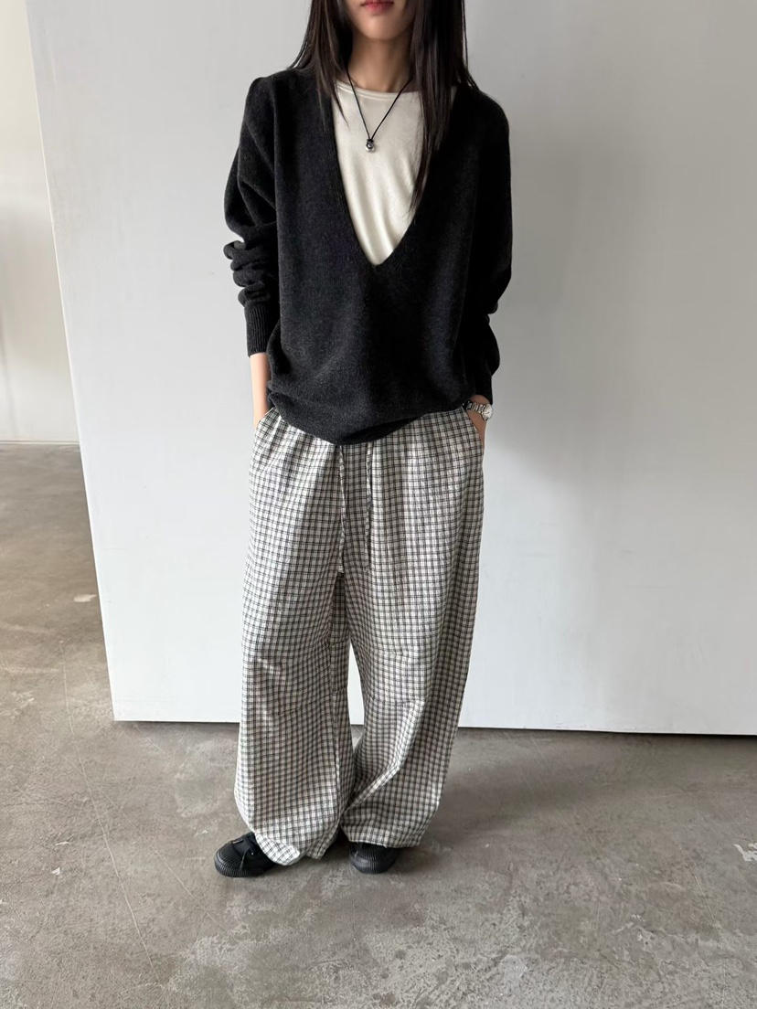 ARKIE/TAF東大門代購女裝新品熱賣真品人氣時尚休閑褲格子ARKIE/TAF休閑褲