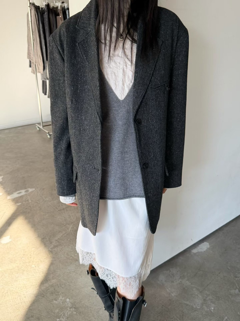 ARKIE/TAF韓國直郵女裝新款休閑真品推薦人氣針織衫深V領ARKIE/TAF針織衫