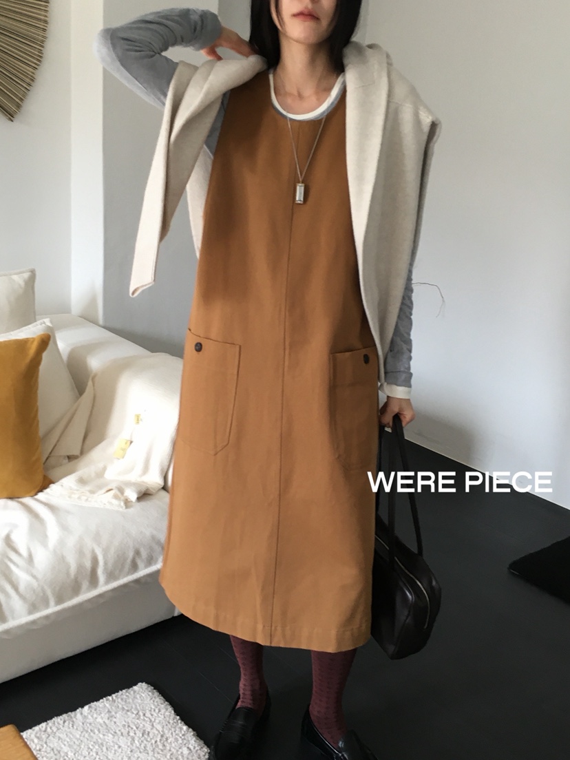 KARE/WEREPIECE韓國代購女士新品時尚連衣裙OPS圓領紐扣KARE/WEREPIECE連衣裙