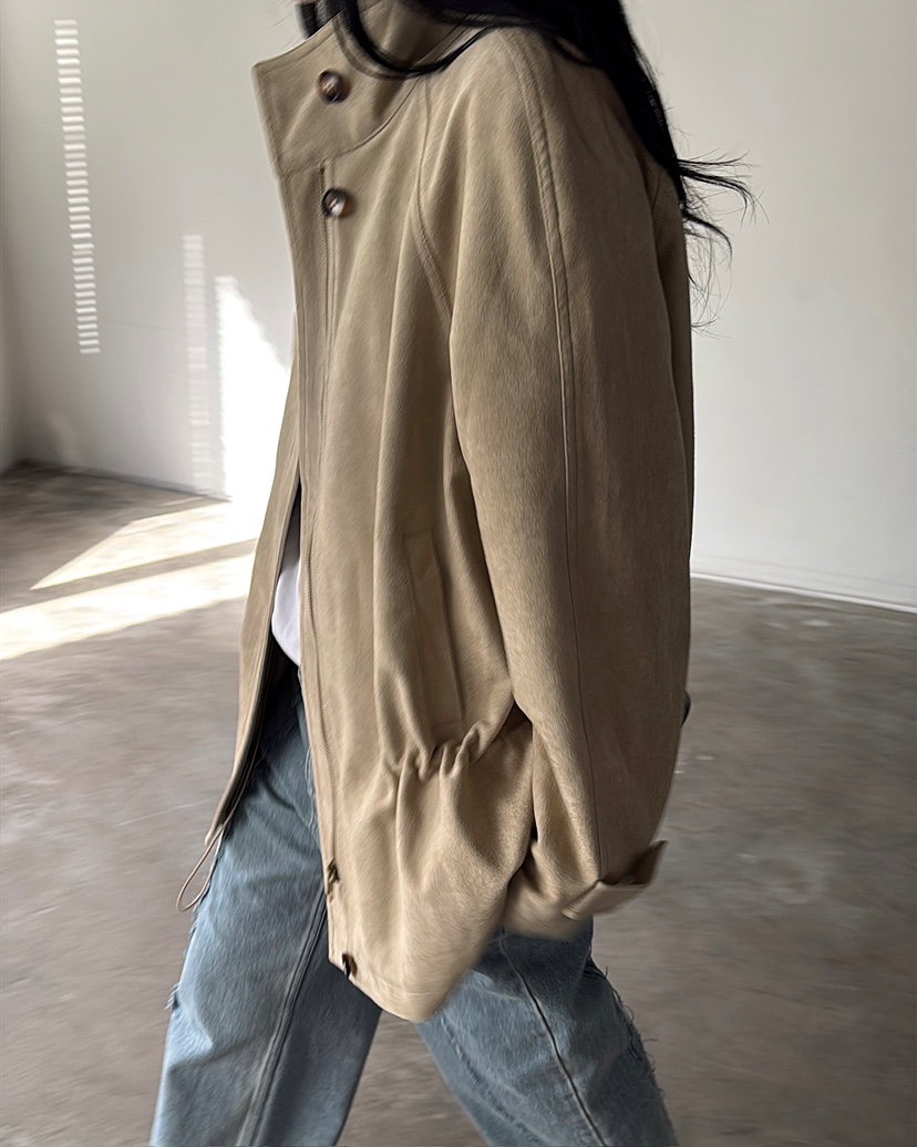 JADEMARKET韓國代購女裝新款真品休閑人氣熱賣時尚夾克麂皮JADE MARKET/JADE SEOUL夾克