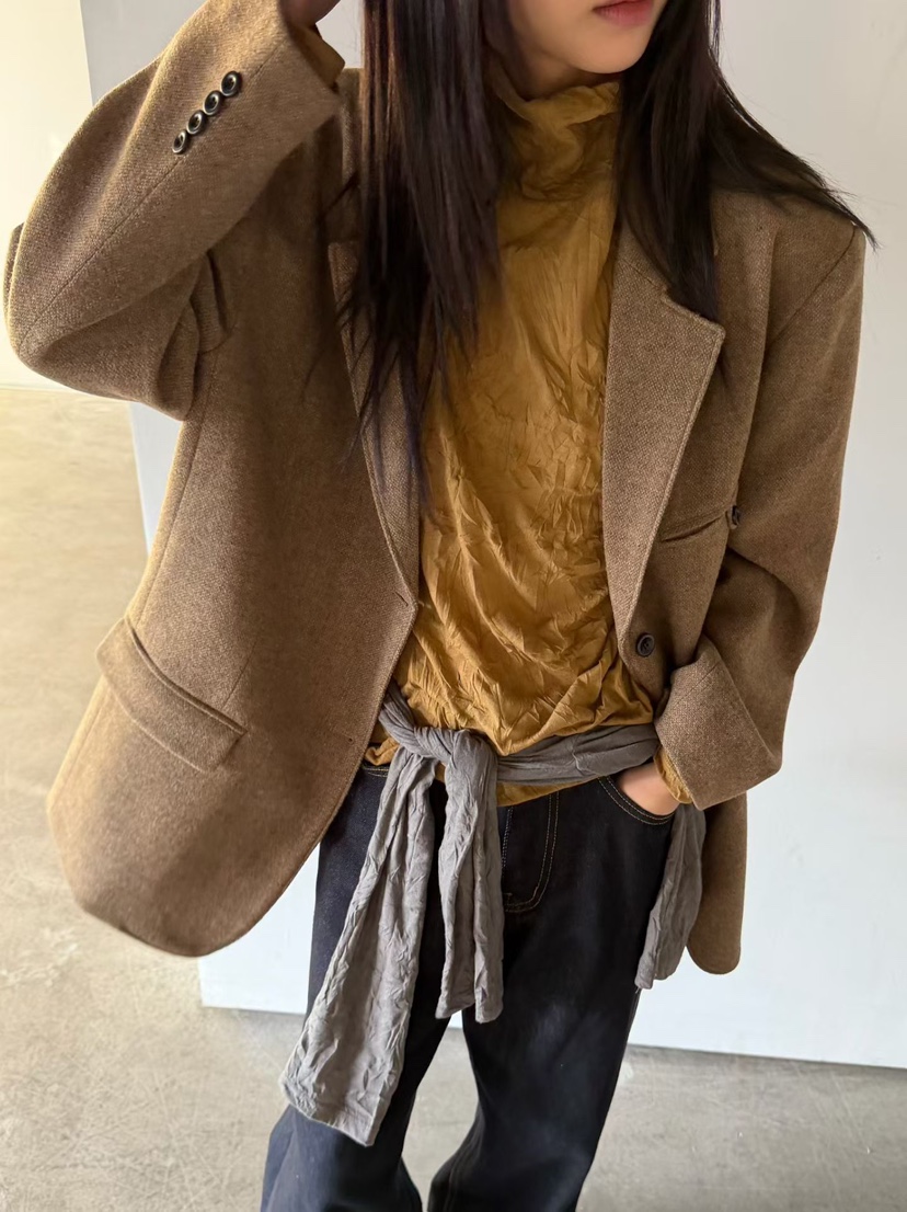 ARKIE/TAF東大門直郵女士新品時尚休閑推薦熱賣長袖T恤高領ARKIE/TAF長袖T恤