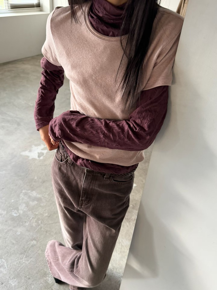 ARKIE/TAF東大門直郵女士新品時尚休閑推薦熱賣長袖T恤高領ARKIE/TAF長袖T恤