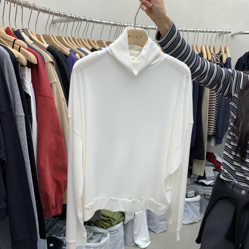 MURR韓國直郵女士新品休閑熱賣人氣推薦時尚真品長袖T恤高領MURR長袖T恤圖色2