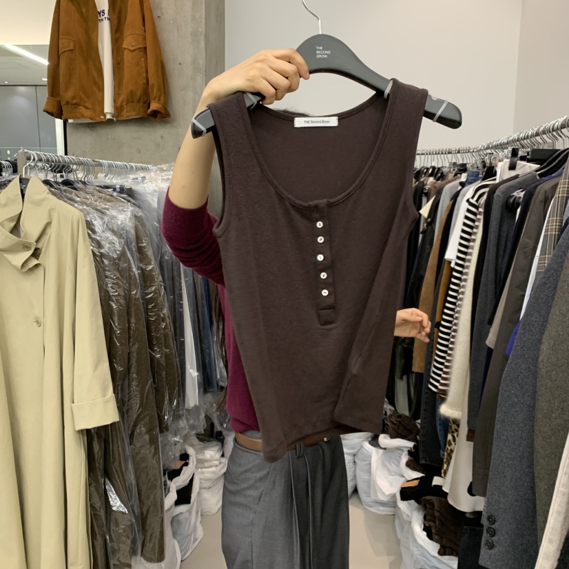 THE SECOND GROW韓國直郵女士新品休閑真品吊帶背心無袖THE SECOND GROW吊帶/背心圖色3